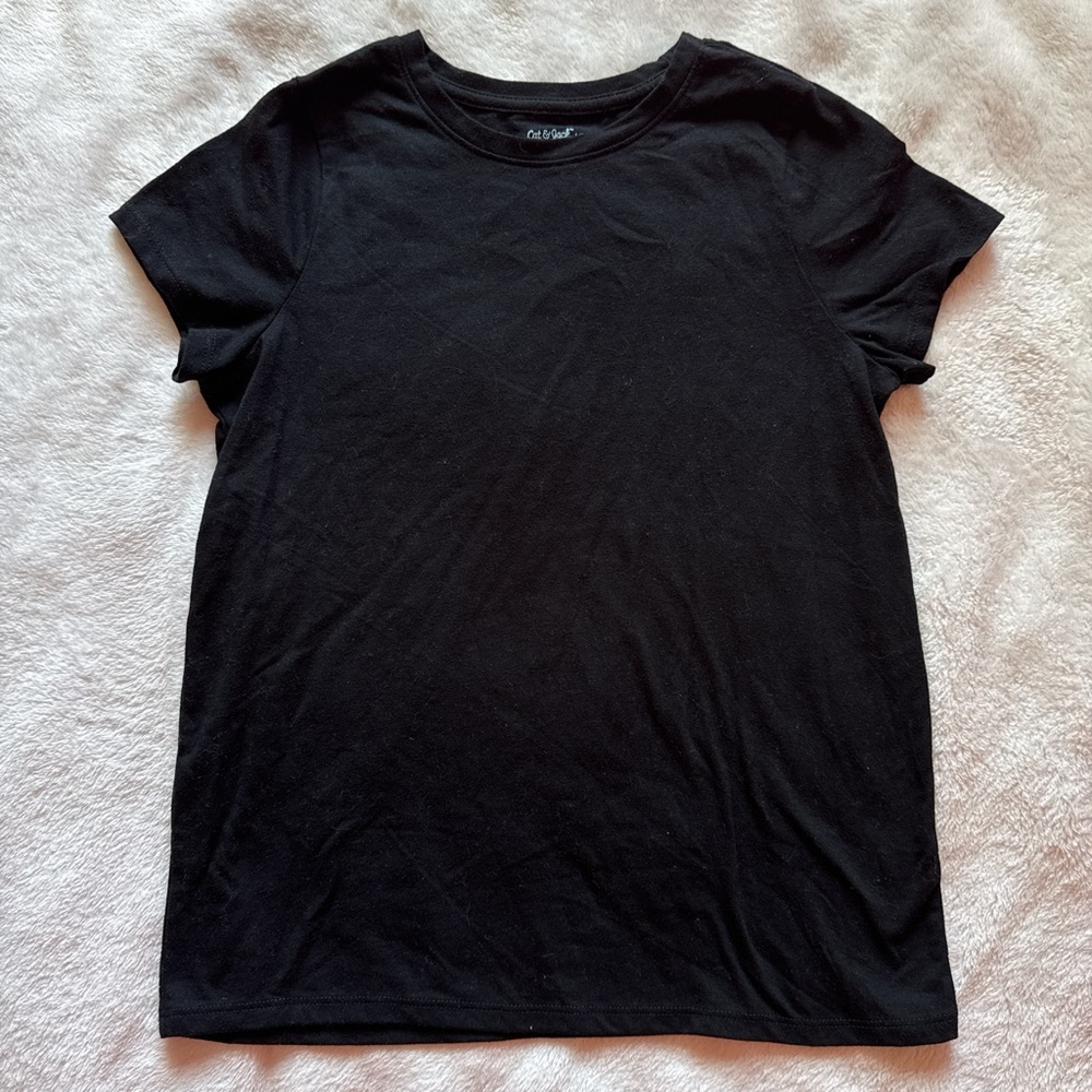 Cat & Jack Black Fitted Short Sleeve T-Shirt